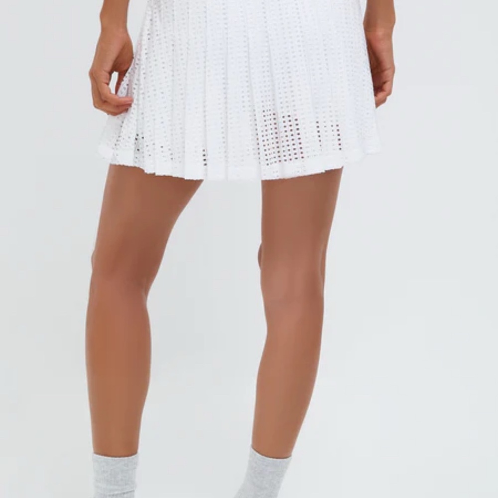 TNUCK  White Pleated Tennis Skirt